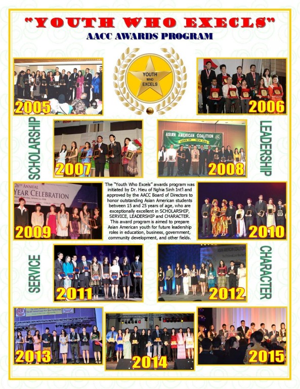 Kỷ niệm lễ trao Bằng Tưởng thưởng “Tuổi Trẻ Ưu Tú” – “Youth Who Excels” Awards lần thứ 11 tại Chicago do AACC bảo trợ. Bằng Tưởng thưởng “Tuổi Trẻ Ưu Tú” do do Huynh Trưởng Nghĩa Sinh thành lập ngày 29 tháng 9 năm 2004. Lễ phát thưởng đầu tiên được tổ chức ngày 26 tháng 2 năm 2005 tại hội trường Hyatt Regency O’Hare.